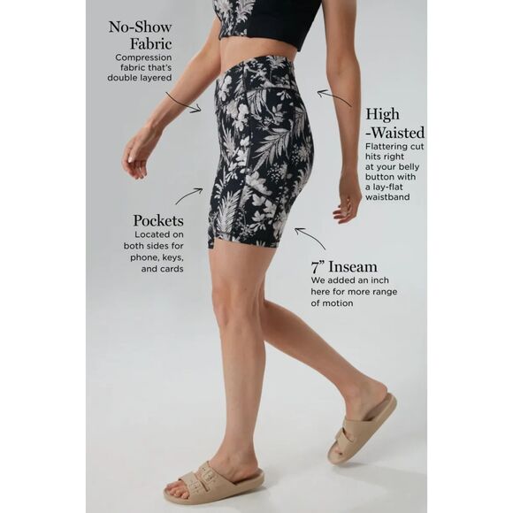 Tuckernuck Ojai Vines Ava Bike Short,‎ Black and White Size XS, NWT - Picture 3 of 5